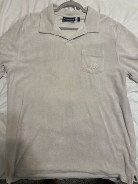 Psycho Bunny Velour Polo Shirt Beige/Tan Soft Luxury Men